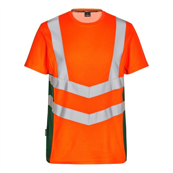Warnschutz T-shirt S/S Fb. Orange/Grün, Gr. 2XL