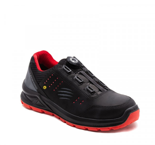 Sicherheitshalbschuh S3S schwarz/rot, mit Atop Drehverschluss, Weite 12, #Varinfo