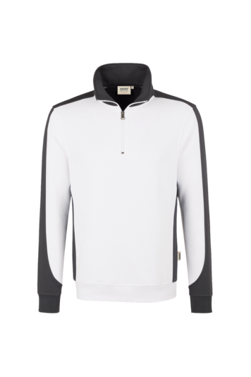 Zip-Sweatshirt 2 Farbig Contrast Performance Fb. Weiß, Gr. 2XL